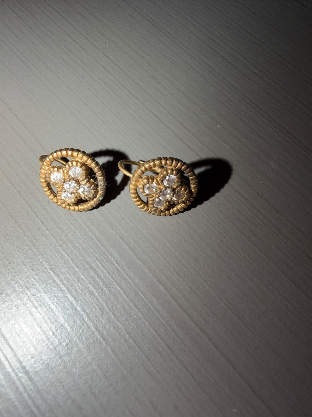Gold Floral Cluster Drop Earrings - Unbranded